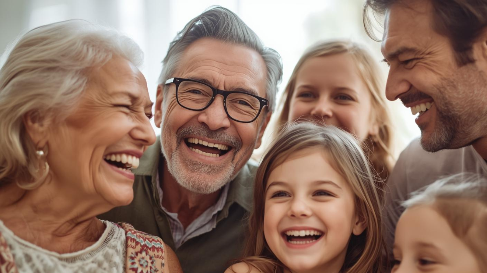 Caucasian family across generations